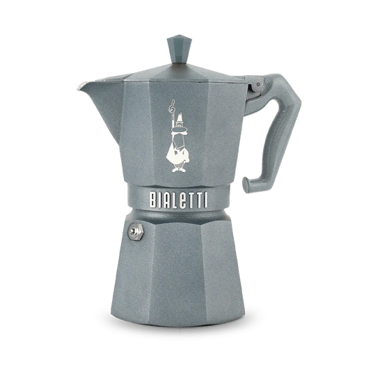 Moka Exclusive Octagonal Induction Silver Grey (6 Cup)